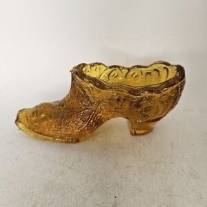 Vintage amber‎ glass slipper
